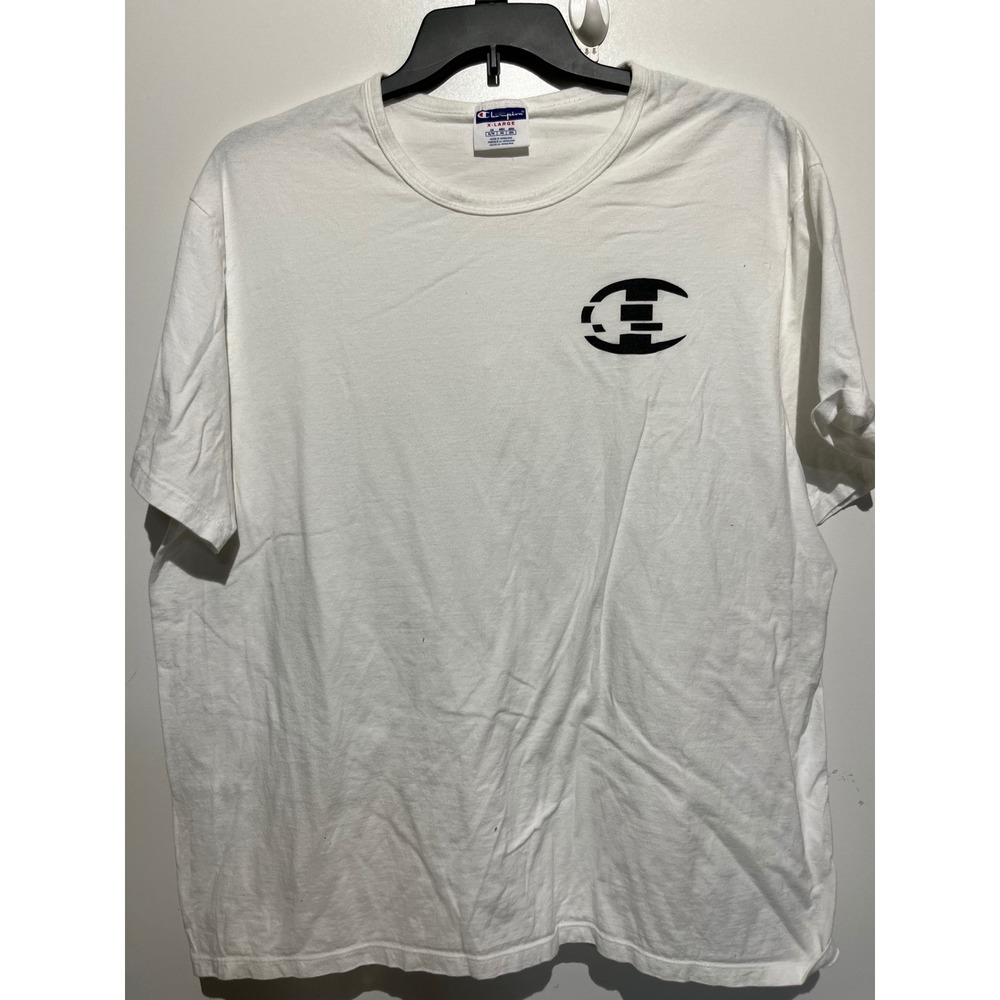 Champion Mens XL White Graphic Short Sleeve Crew Neck T-Shirt Athleisure